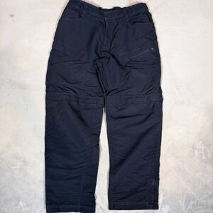 The North Face Mens L Short Convertible Hiking Cargo Pants Black Gray Zip Off